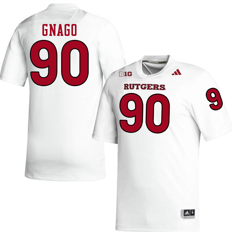 Rutgers Scarlet Knights #90 Farell Gnago College Football Jerseys Stitched-White